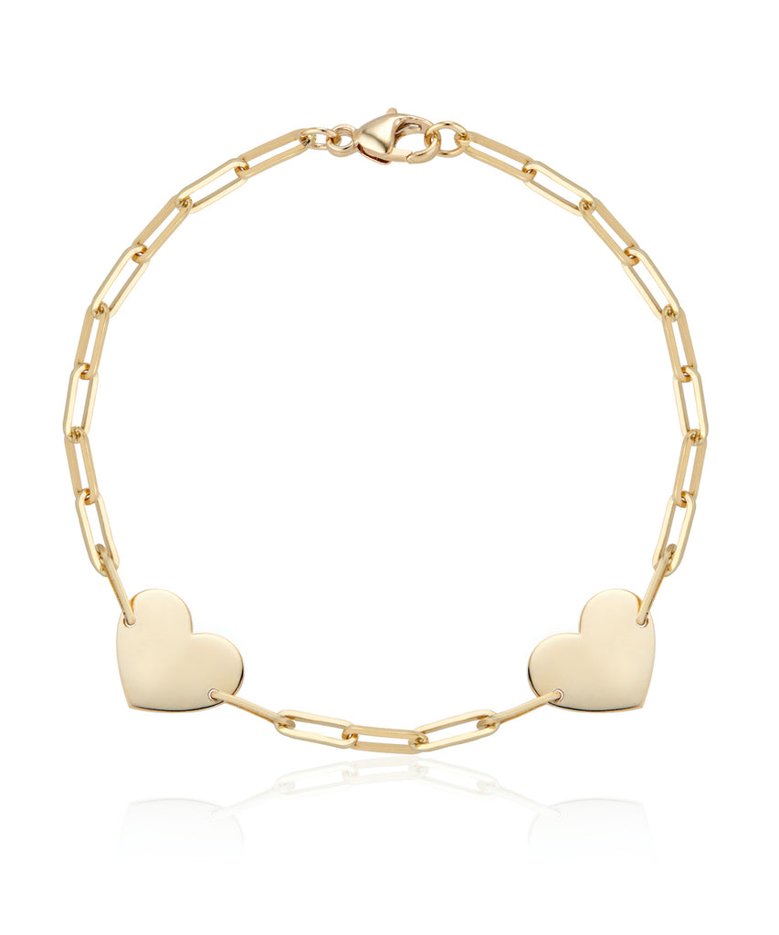 Baroque Pearl & Two Hearts Toggle Bracelet – Aurora Creative Jewellery