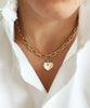 Eloise necklace paired with the heart necklace.