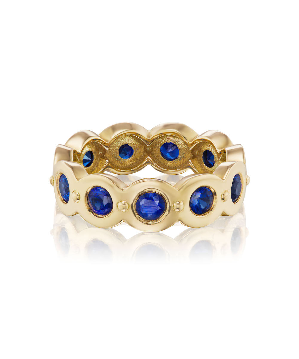 Eyelet Blue Sapphire Ring