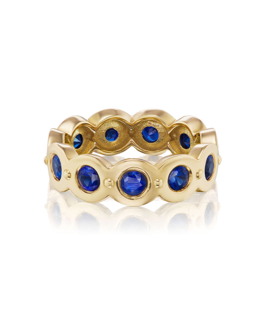 Eyelet Blue Sapphire Ring