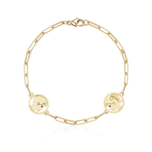 Delicate Two Silhouettes Bracelet