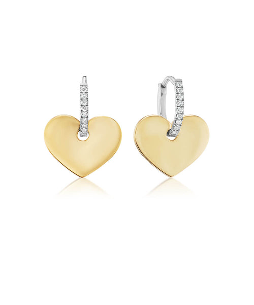 Heart Drop Diamond Earrings