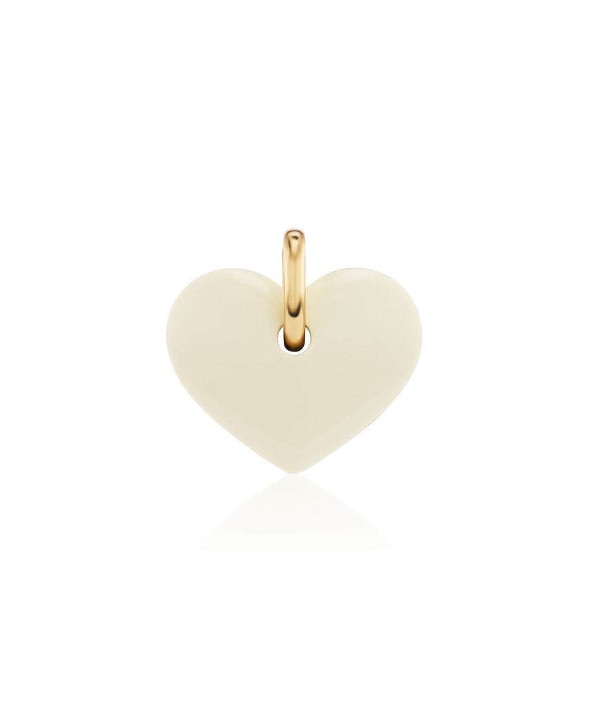 White Heart Pendant, 40mm
